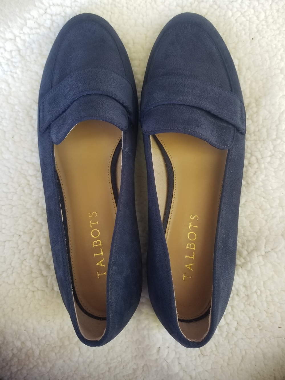 Talbots Navy Suede Penny Loafers - Picture 4 of 8